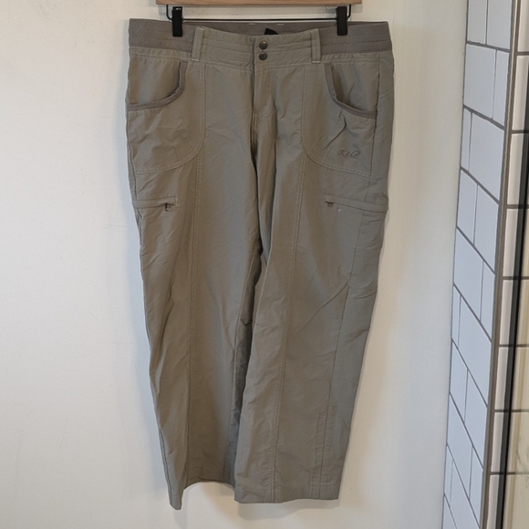 KUHL Women's Tan Insect Shield Hiking Camping Outdoor Nylon Capri Pants 14 - Picture 1 of 11